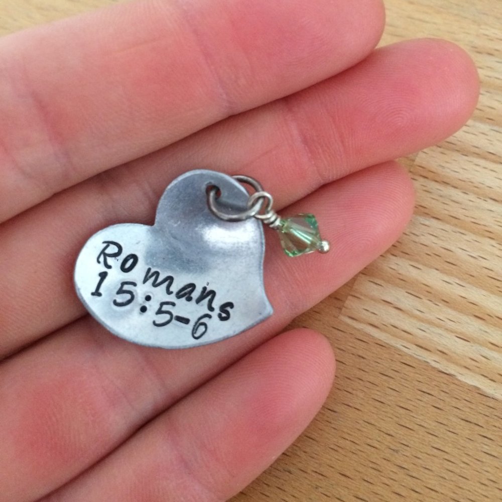 Heart Bible Verse Necklace Charm